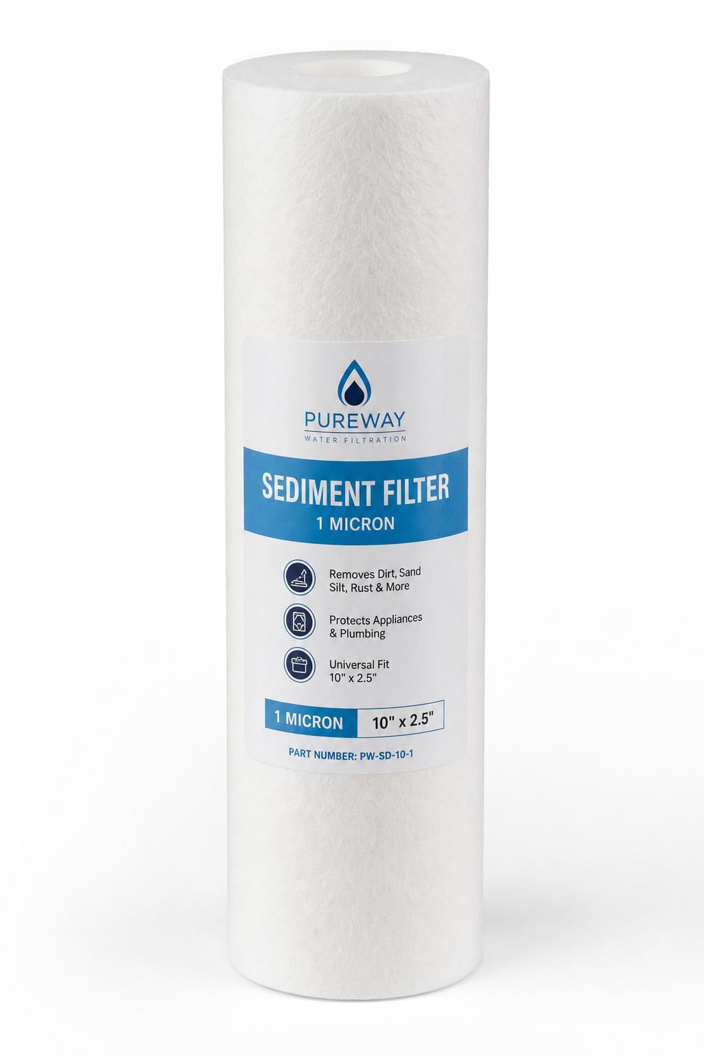 AquaMor 1-Micron Sediment Filter Cartridge – 10 Inch Fine