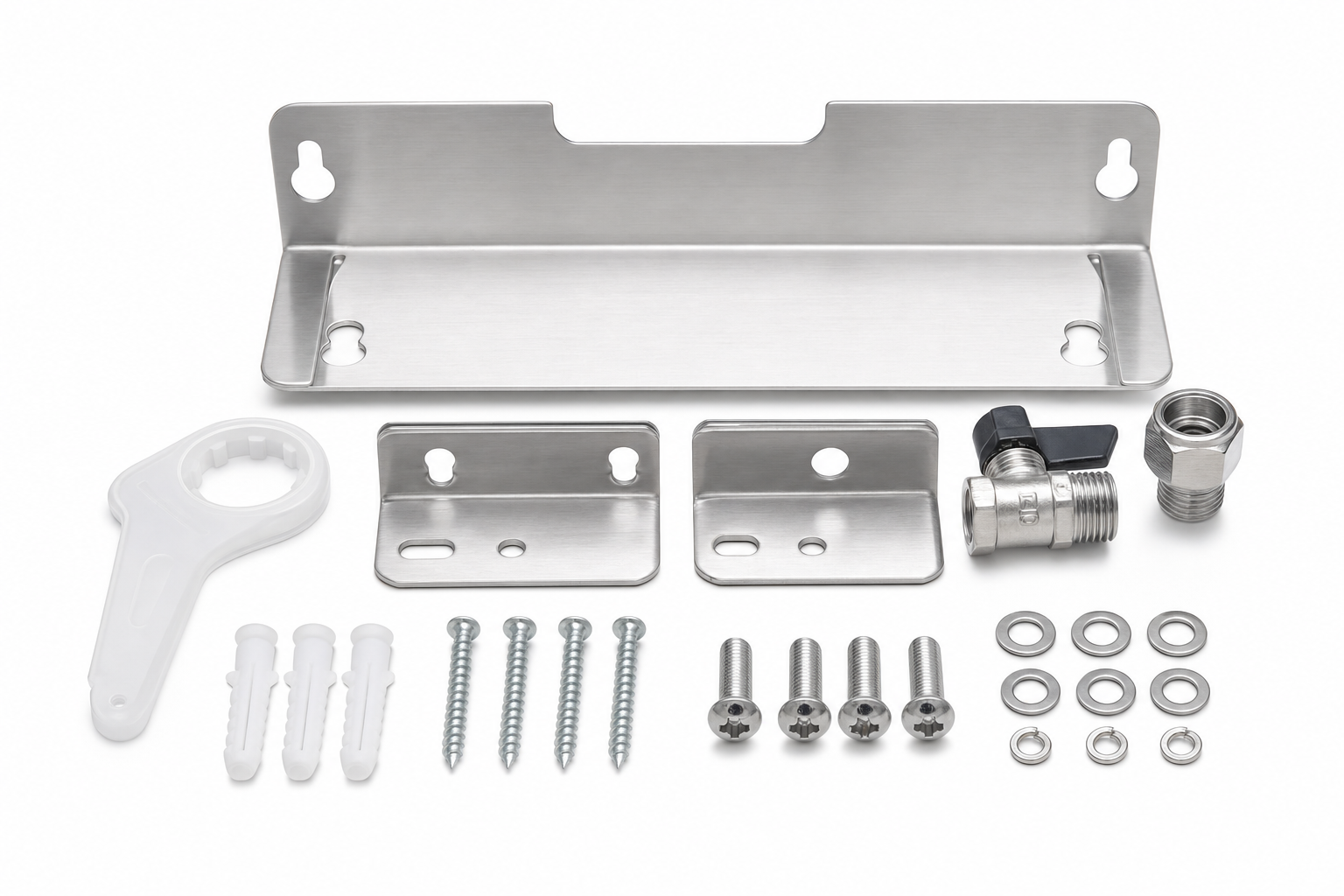 AquaMor Stainless Steel Filter Bracket Mounting Kit – Under-Sink