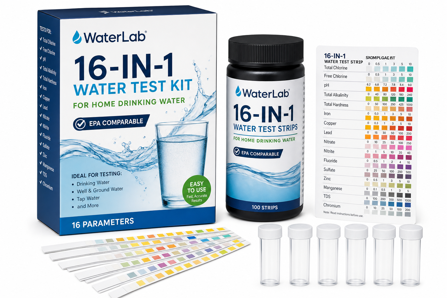 AquaMor 16-in-1 Drinking Water Test Kit – Comprehensive Home