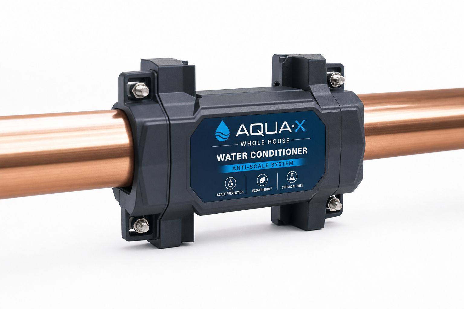 AquaMor Magnetic Water Conditioner – Whole-House Clamp-On Anti-Scale